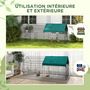 Voir la diapositive 5 : PAWHUT Parc enclos petits animaux - 2 portes, 2 trappes nourrissages, zone couverte - acier noir polyester vert