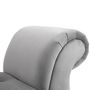 Voir la diapositive 6 : HOMCOM Banc banquette capitonnée design accoudoirs courbés pompons pieds bois hévéa revêtement velours gris