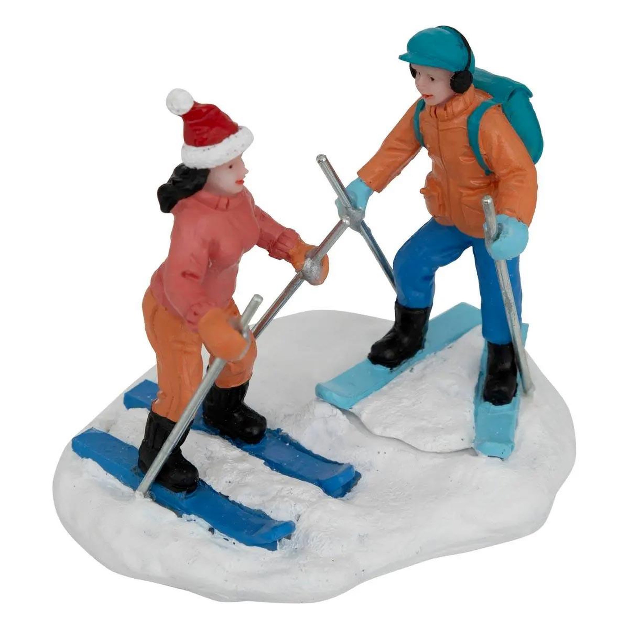 Voir la diapositive 4 : FEERIC LIGHT & CHRISTMAS Lot de 6 santons village de noël  sports d'hiver  24cm multicolore