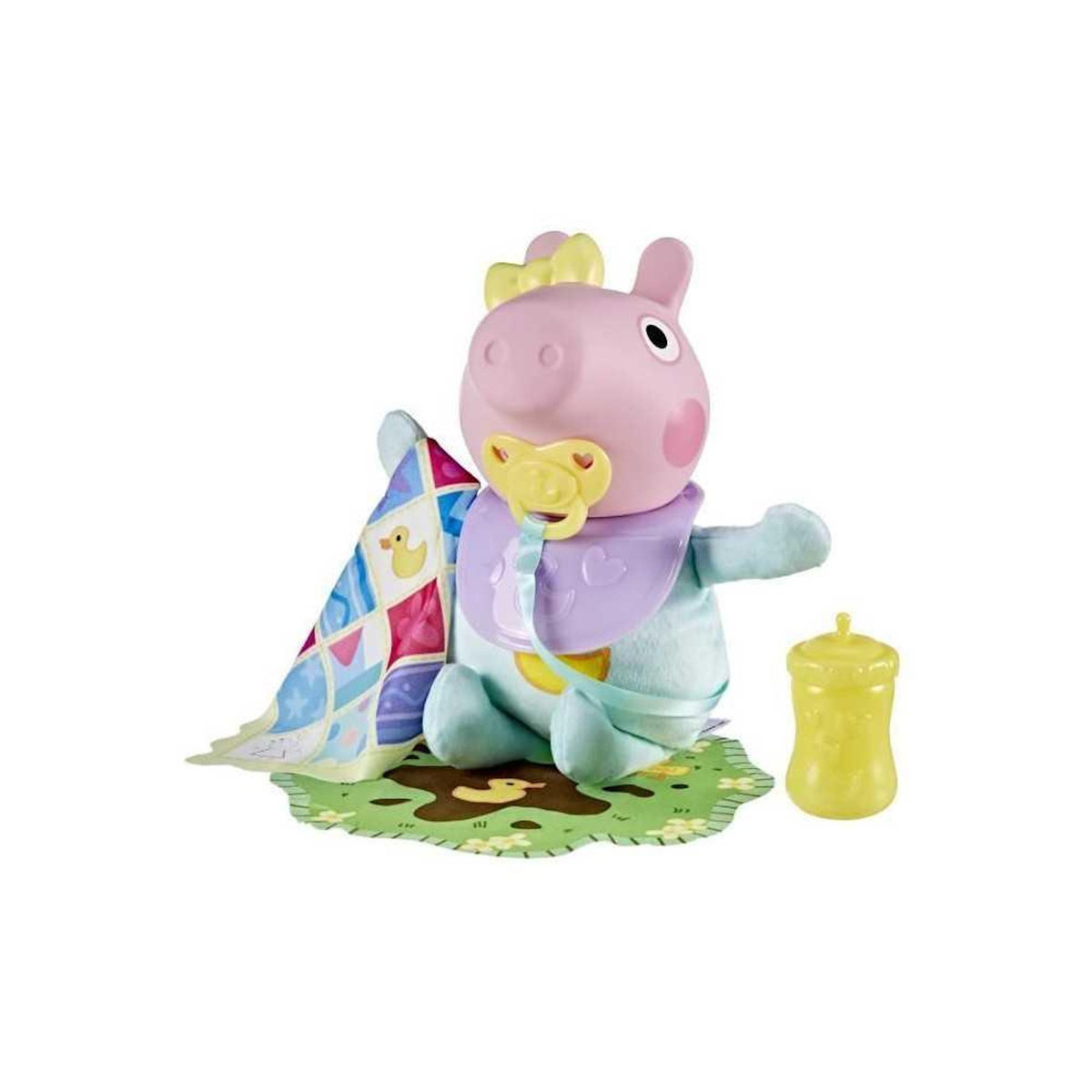 HASBRO Peppa Pig Gros câlins Evie, poupée interactive avec accessoires, des 3 ans