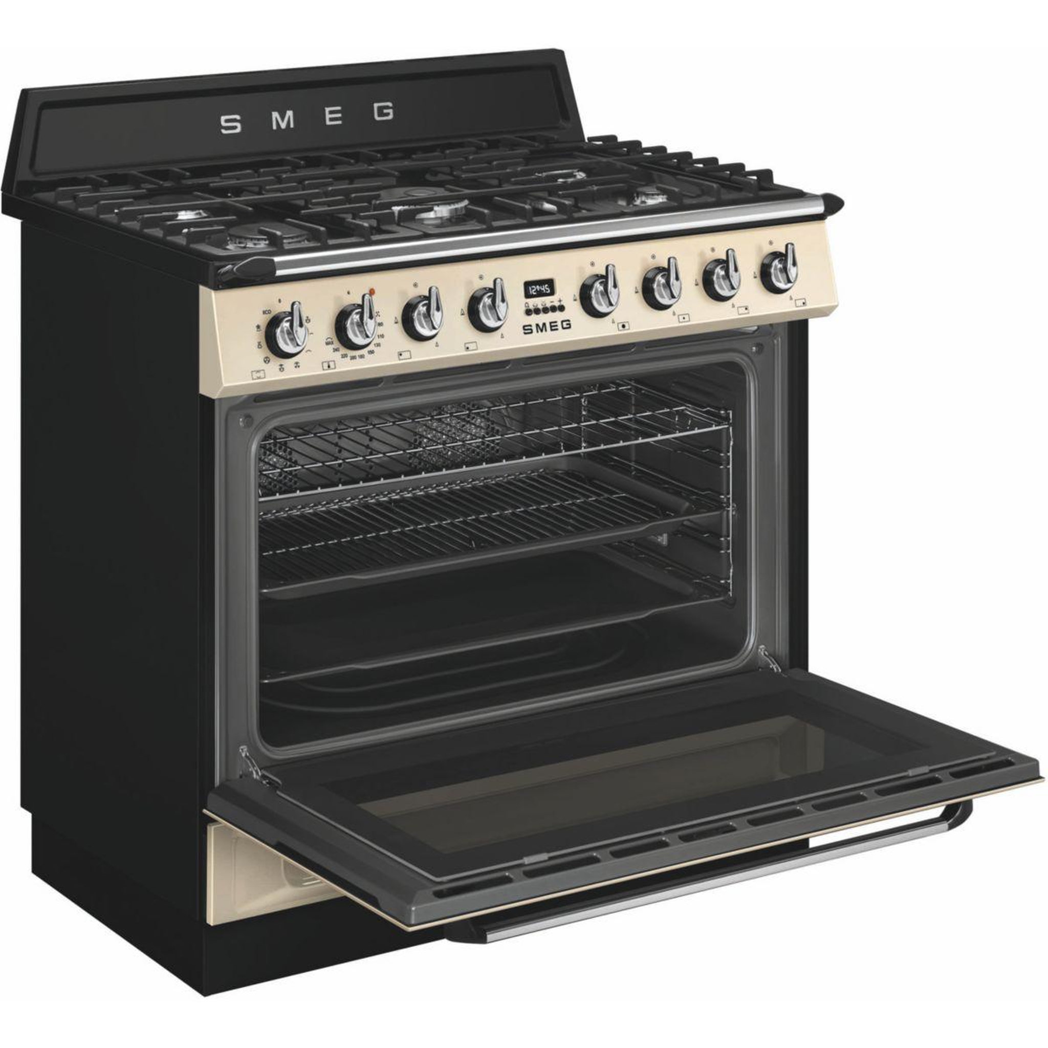 Voir la diapositive 4 : SMEG Piano de cuisson gaz tr90gmp