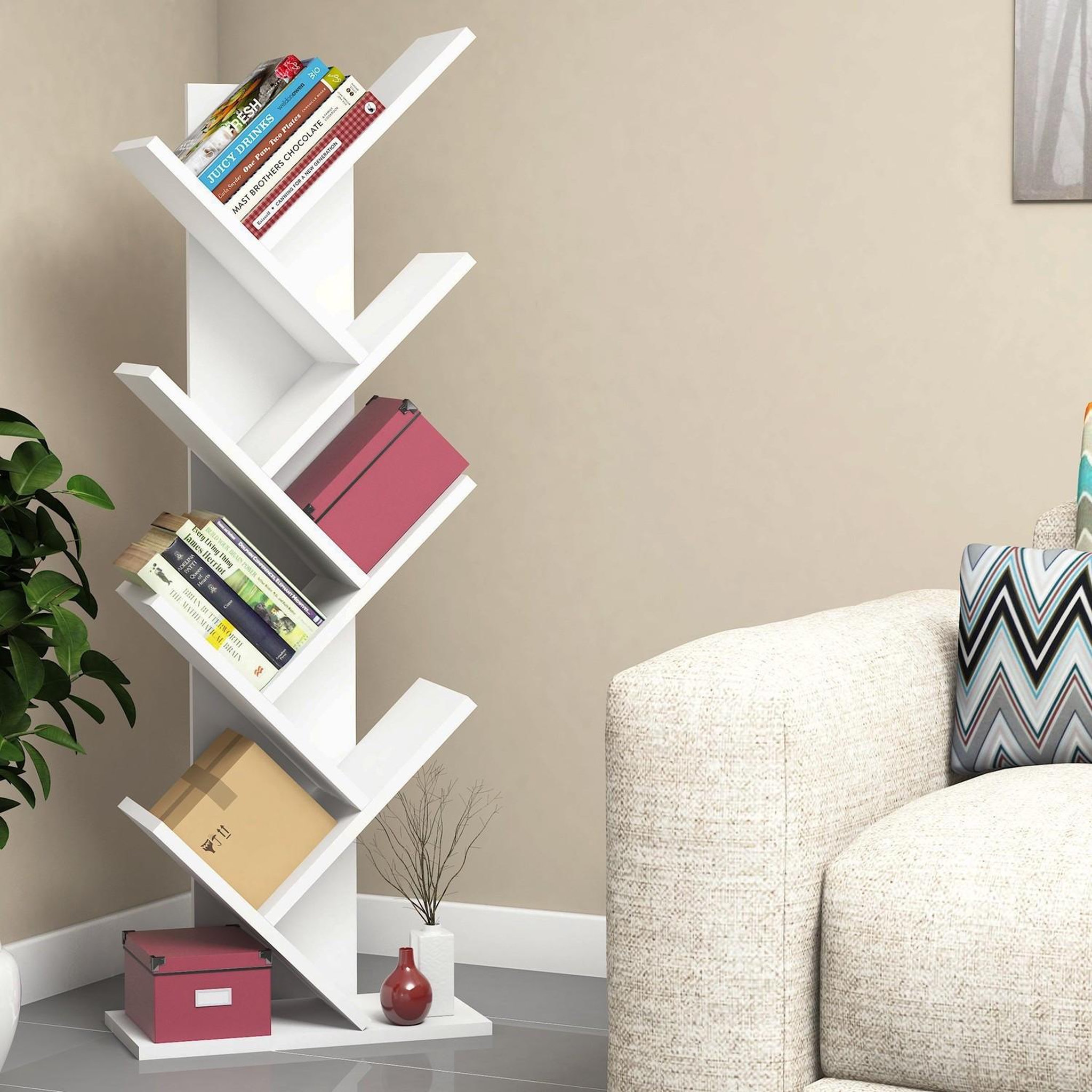Voir la diapositive 2 : Habitat et Jardin Bibliothèque en bois  hitit  - 46 x 22 x 128 cm - blanc