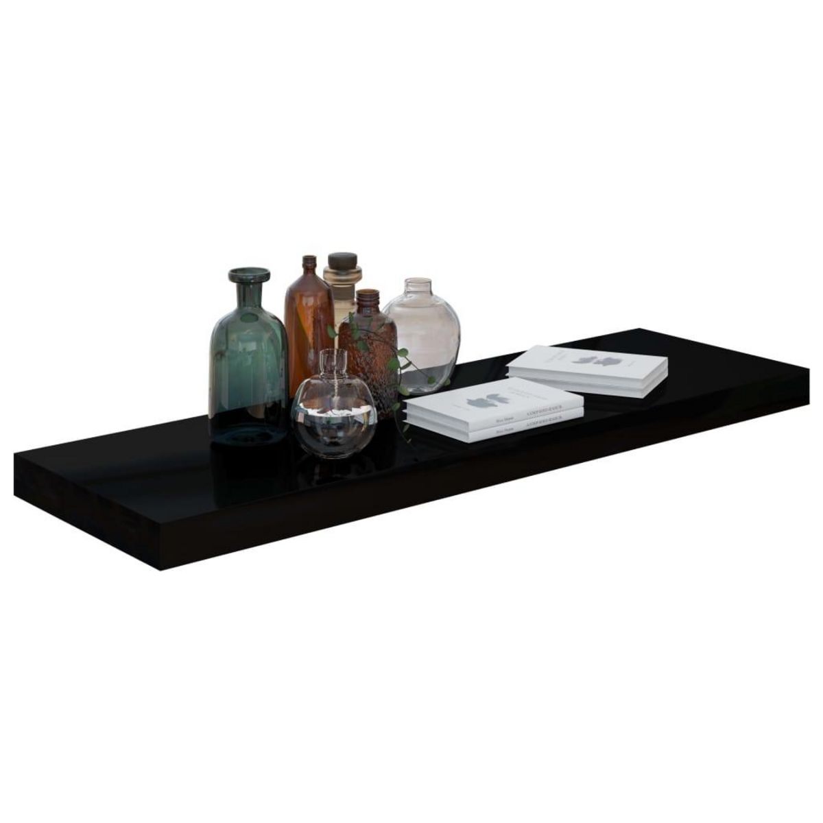 VIDAXL Etagere murale flottante Noir brillant 80x23,5x3,8 cm MDF