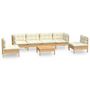 Voir la diapositive 2 : VIDAXL Salon de jardin 7 pcs avec coussins creme bois de pin massif