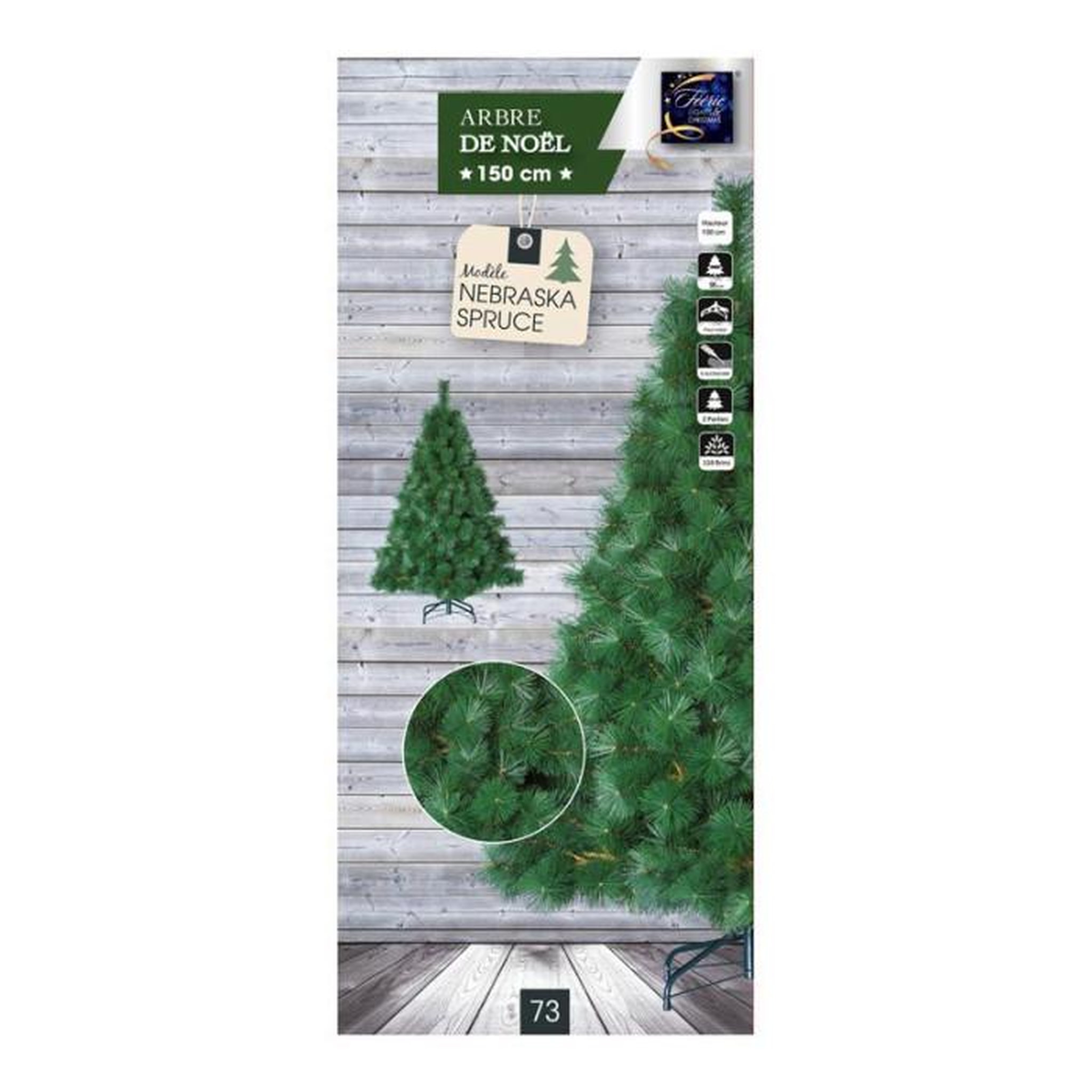 Voir la diapositive 2 : FEERIC LIGHT & CHRISTMAS Sapin de Noël  Nebraska Spruce  150cm Vert