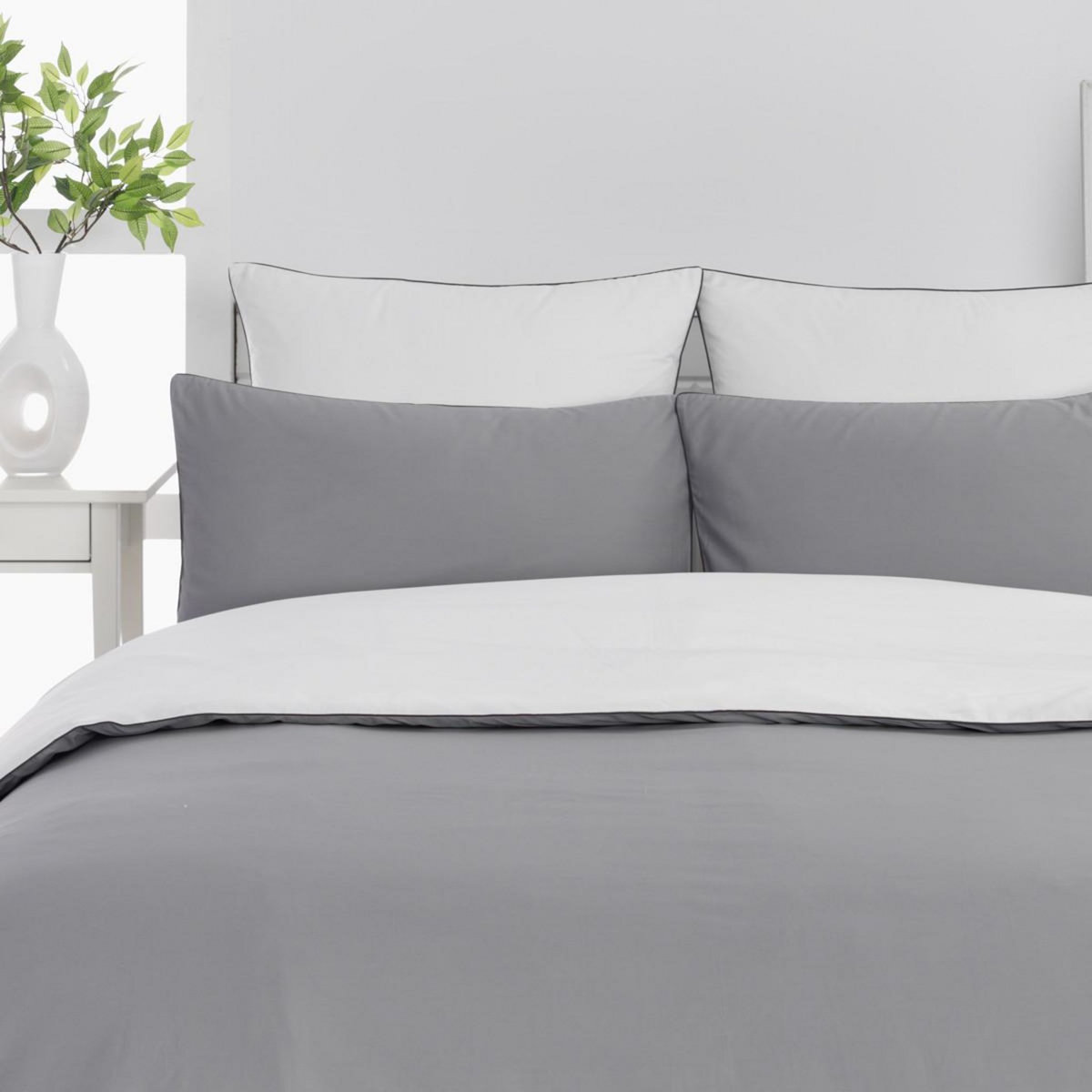 Sensei Maison Housse de couette bicolore en percale coton DOZMARY