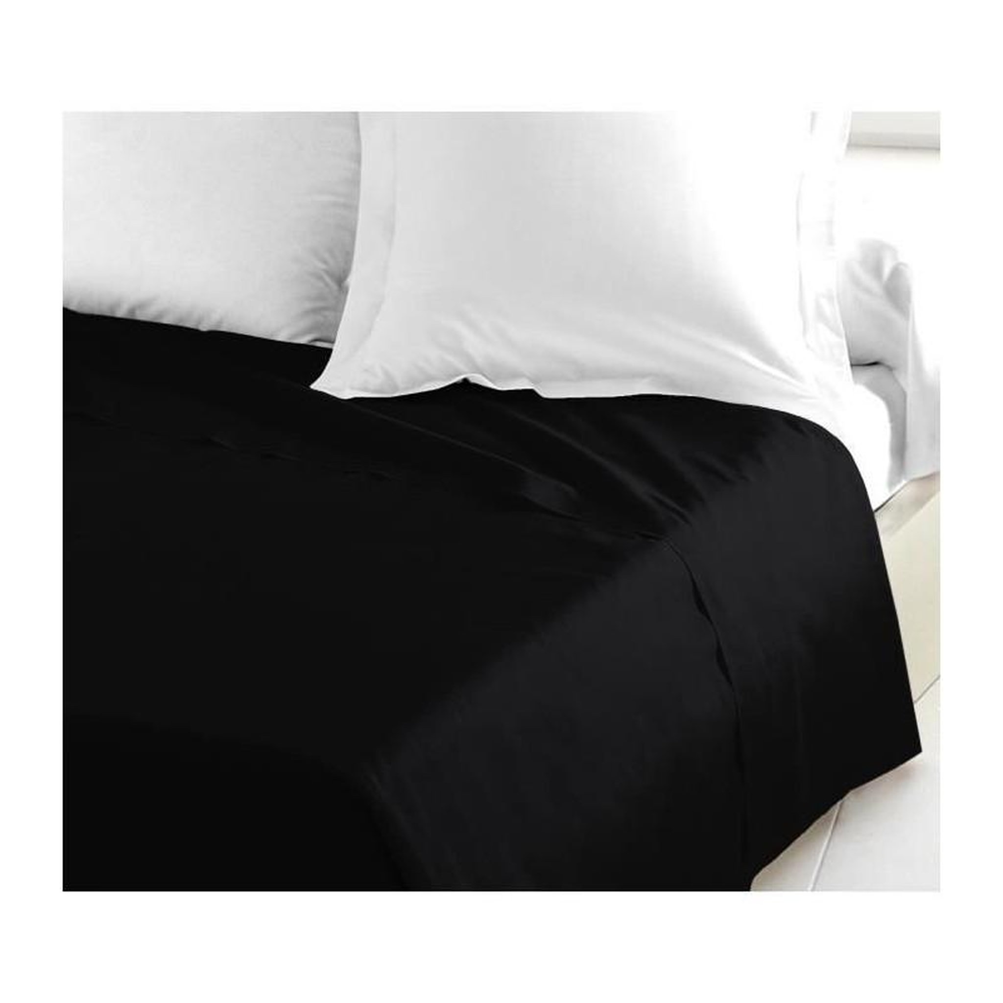 LOVELY HOME LOVELY HOME Drap Plat 100% coton 180x290 cm noir