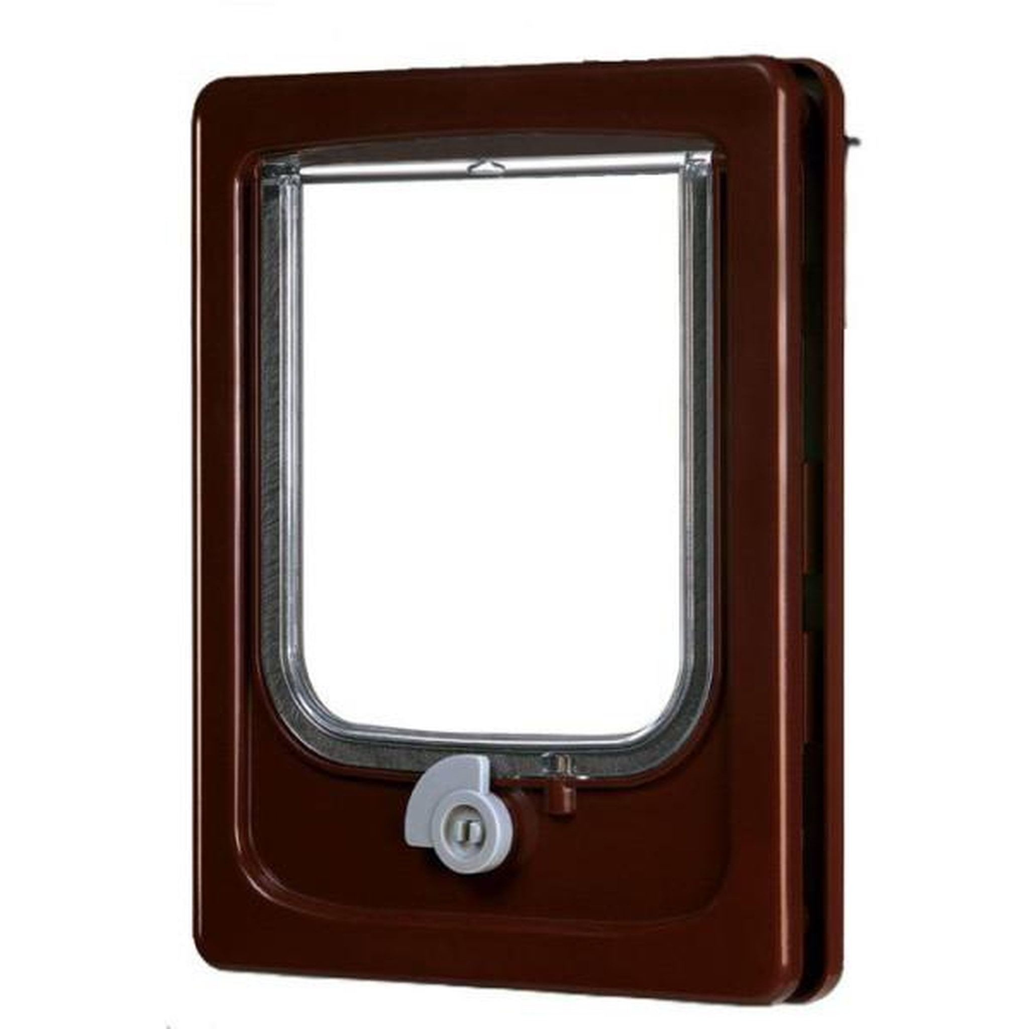 Zolux Chatière 4 positions avec tunnel - zolux - l20 x h25 cm - pour porte bois, pvc, métal - catwalk - marron