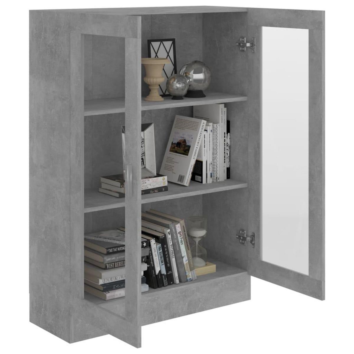 VIDAXL Armoire a vitrine Gris beton 82,5x30,5x115 cm Bois d'ingenierie