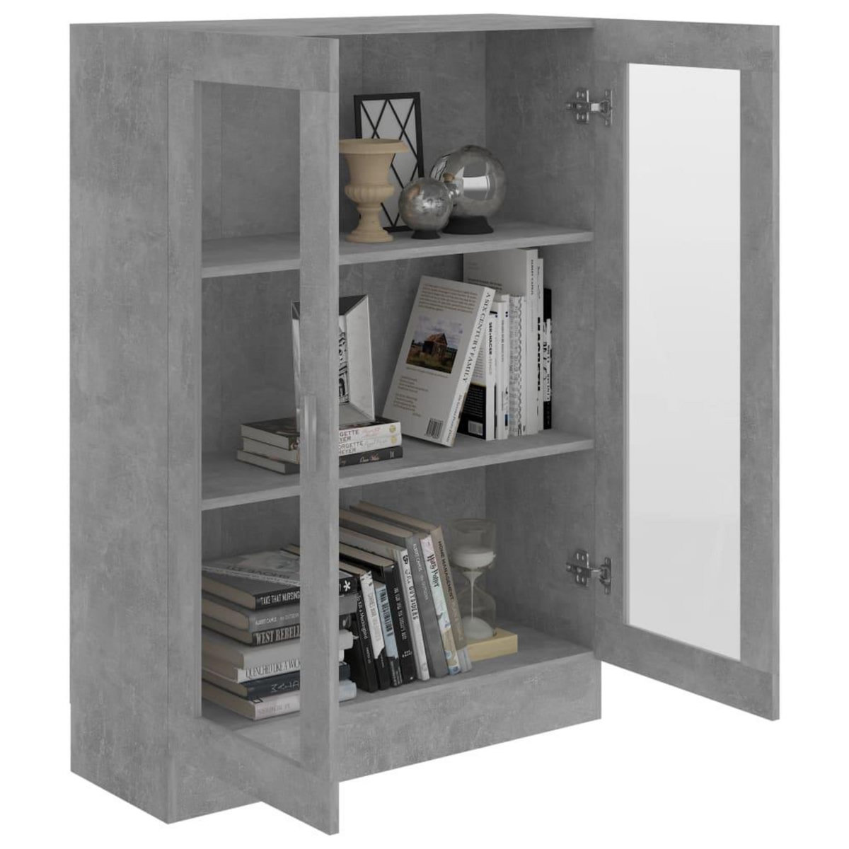 VIDAXL Armoire a vitrine Gris beton 82,5x30,5x115 cm Bois d'ingenierie