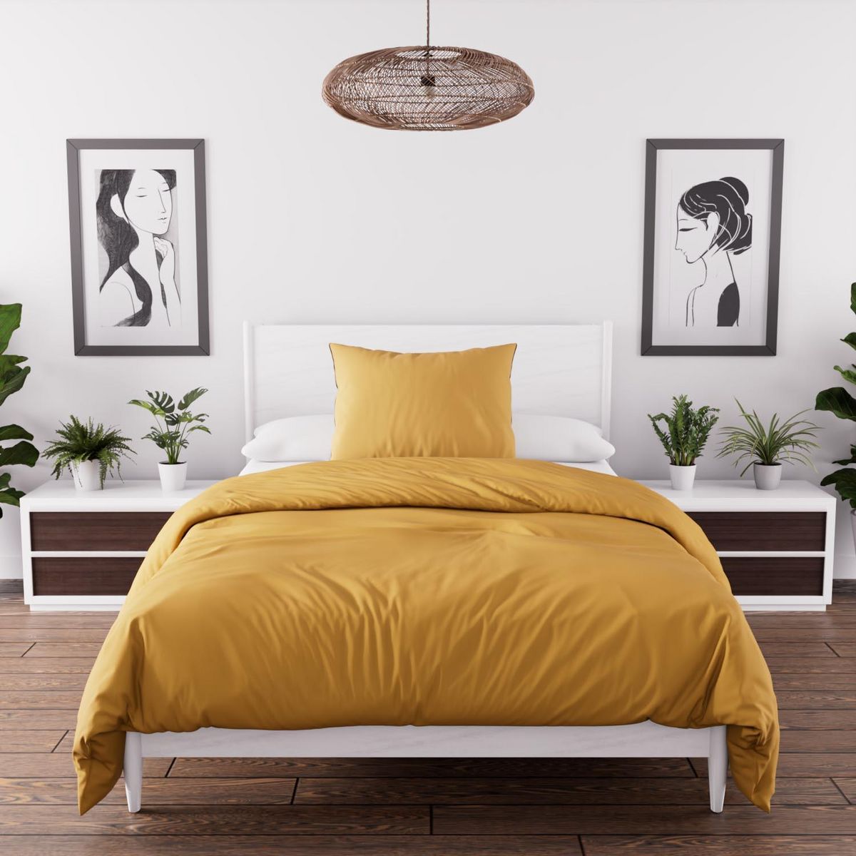 Intemporel Parure housse de couette en microfibre lavée BOHEME, par Soleil d'Ocre