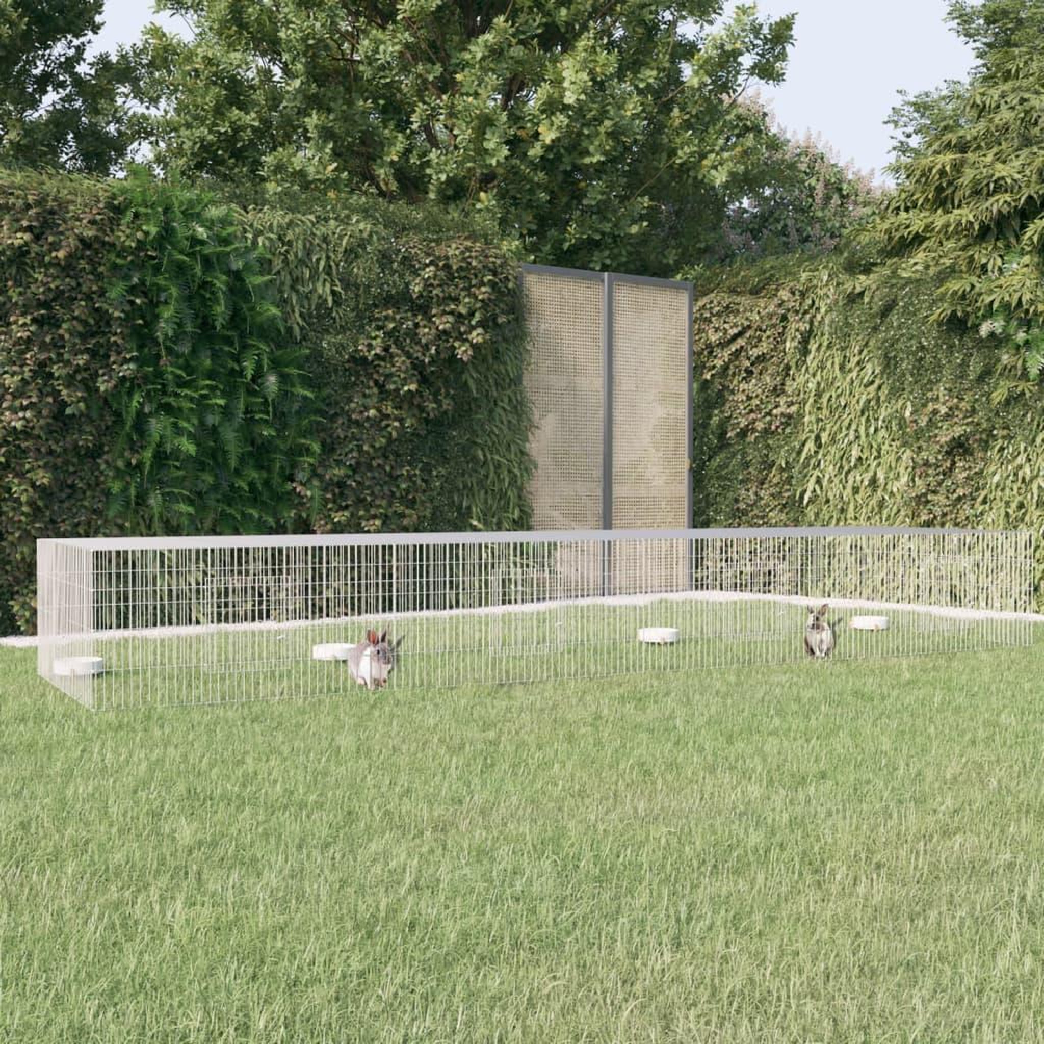 VIDAXL Cage a lapin 4 panneaux 433x109x54 cm Fer galvanise
