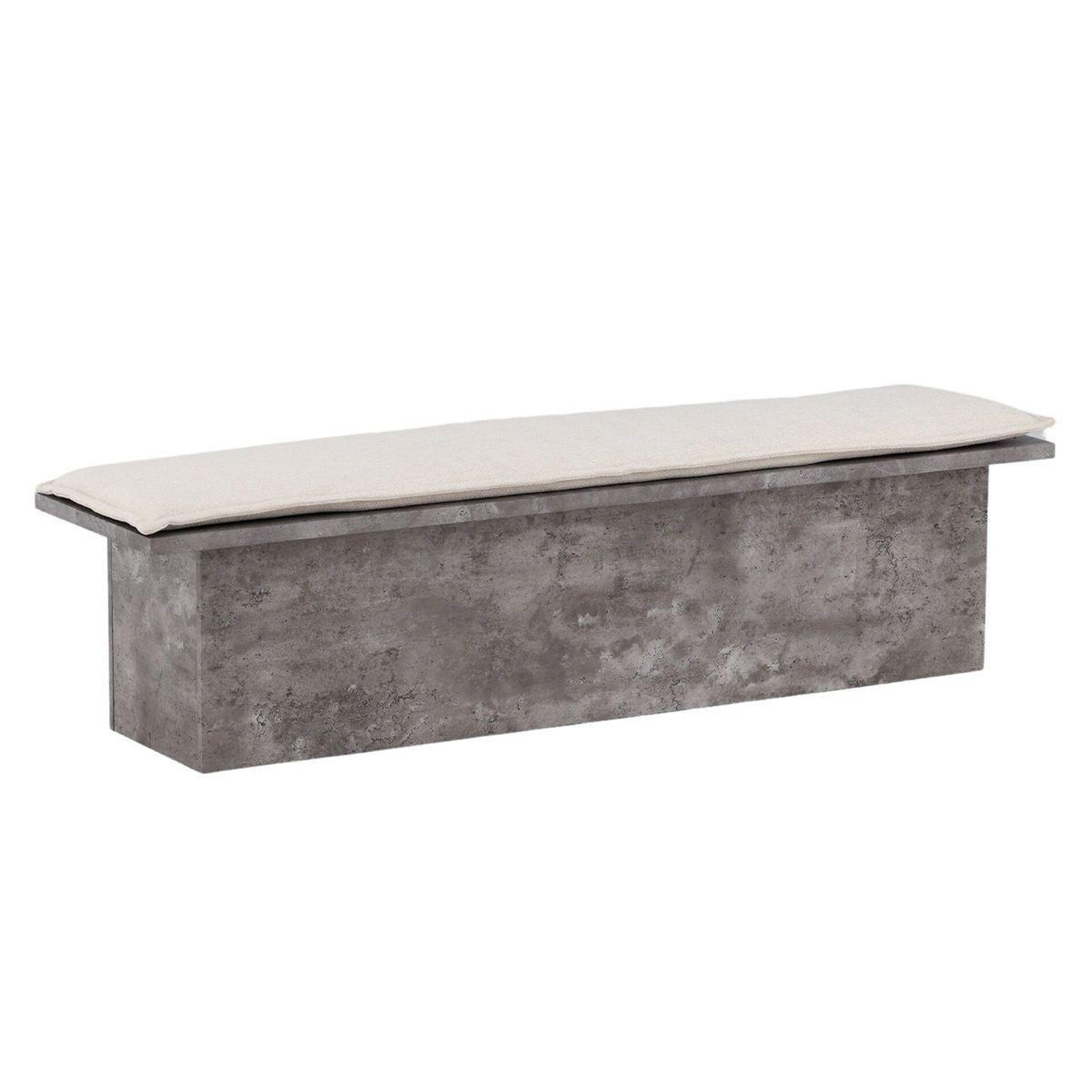 Paris Prix Banc design & coussin  kellogg  160cm gris