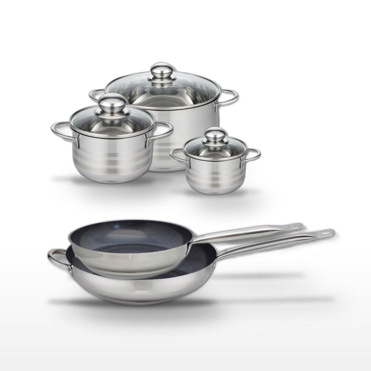 ELO Lot Poêles 28/32 cm et Faitouts 12/16/24 cm Elo Profi Therm Platinum