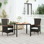 Voir la diapositive 1 : VIDAXL Table de jardin plateau en bois Noir Resine tressee bois massif