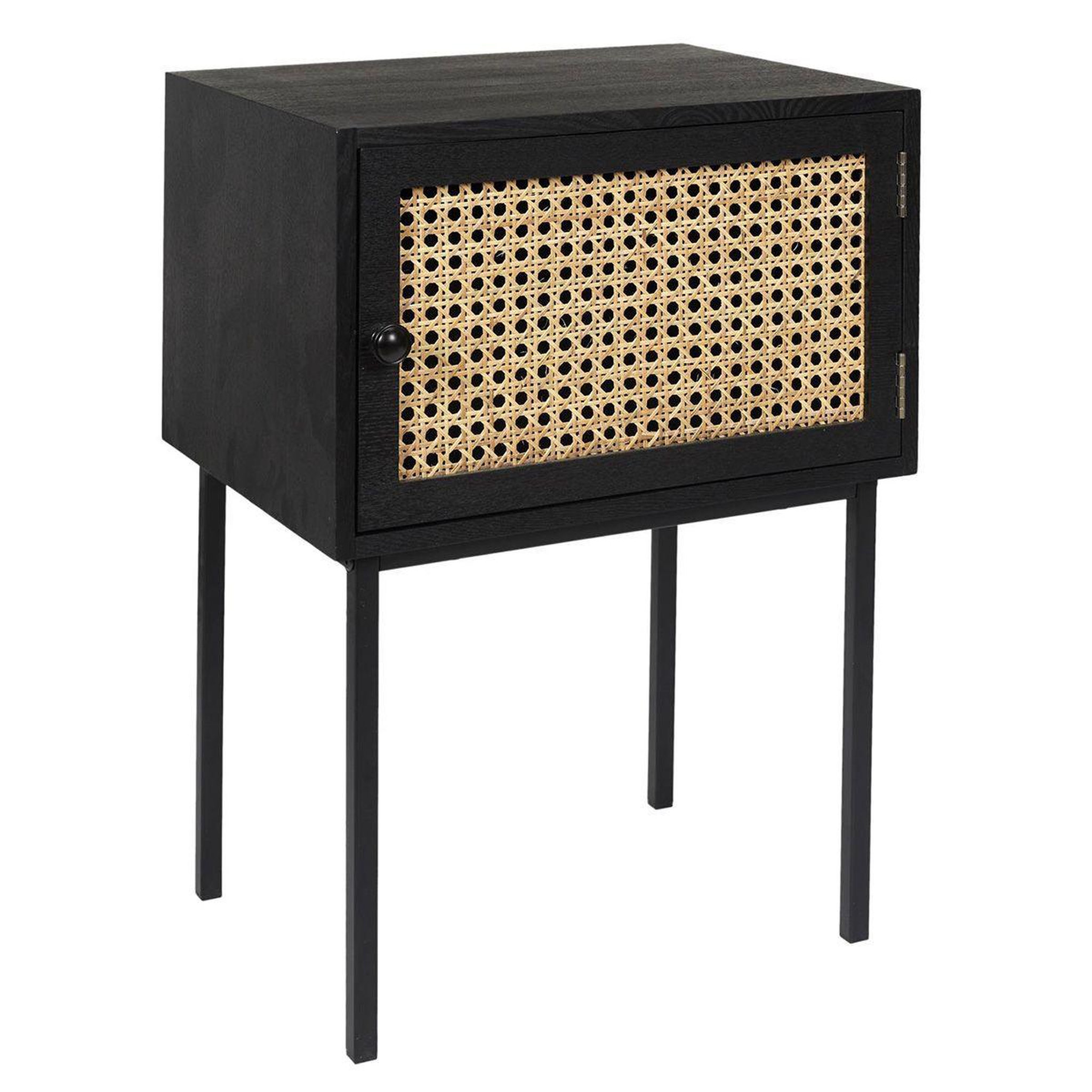The Home Deco Factory Table de chevet en bois 1 porte  bessie  55cm noir