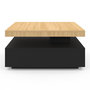 Voir la diapositive 4 : ID MARKET Table basse carré pivotante THEA 70 cm bois et noir