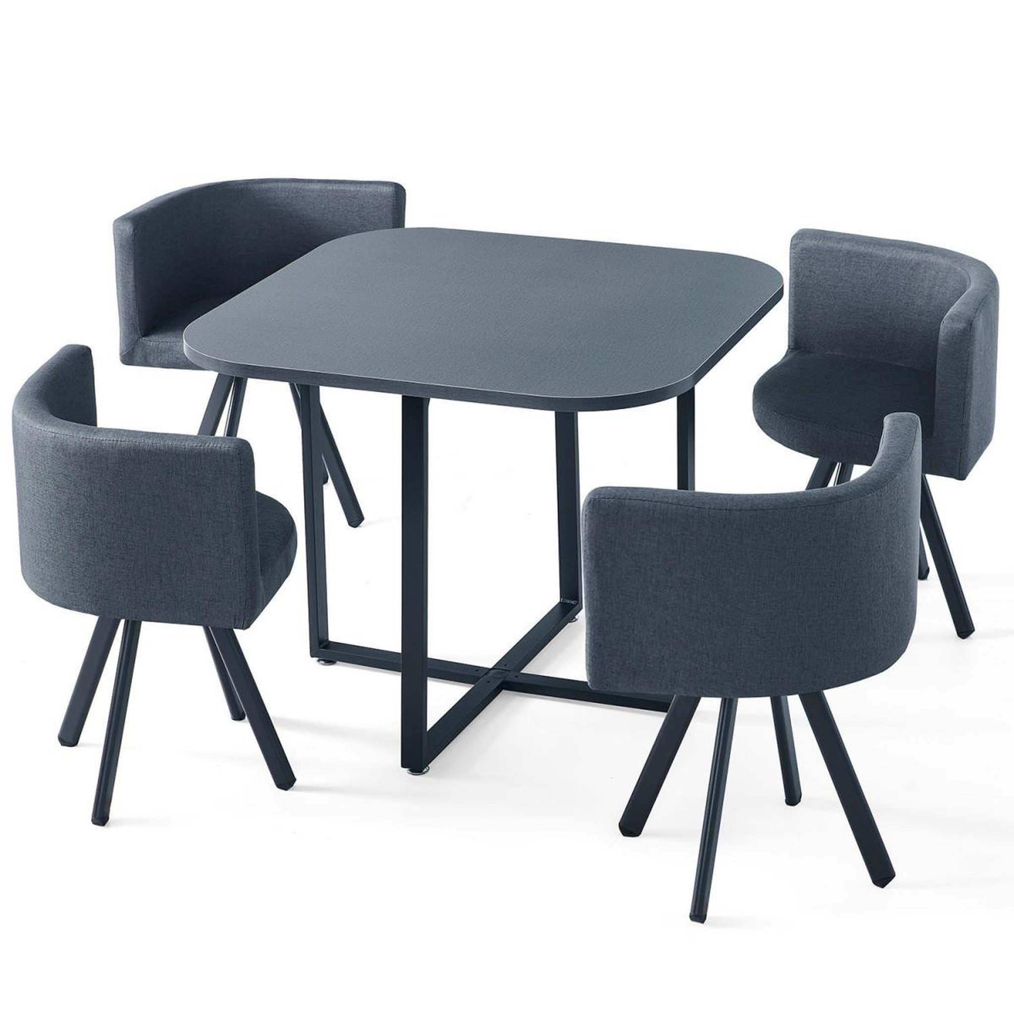 Voir la diapositive 3 : Paris Prix Table de Repas & 4 Chaises Design  Normi  90cm Gris