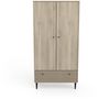 Voir la diapositive 2 : Armoire 2 portes 1 tiroir décor effet cannage L90cm HANOÏ