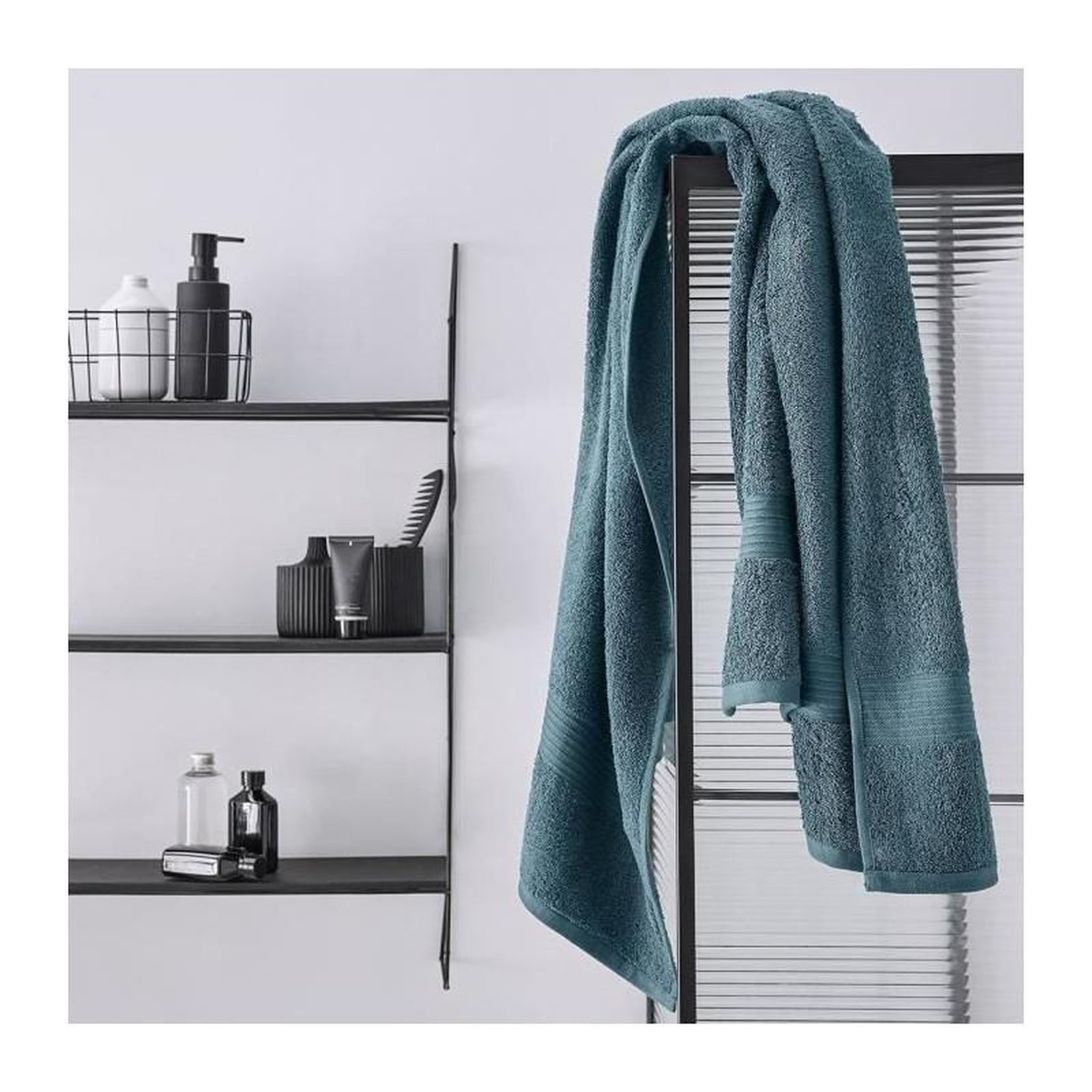 Voir la diapositive 2 : Today Drap de Bain TODAY 70x130 cm 100% Coton - Paon