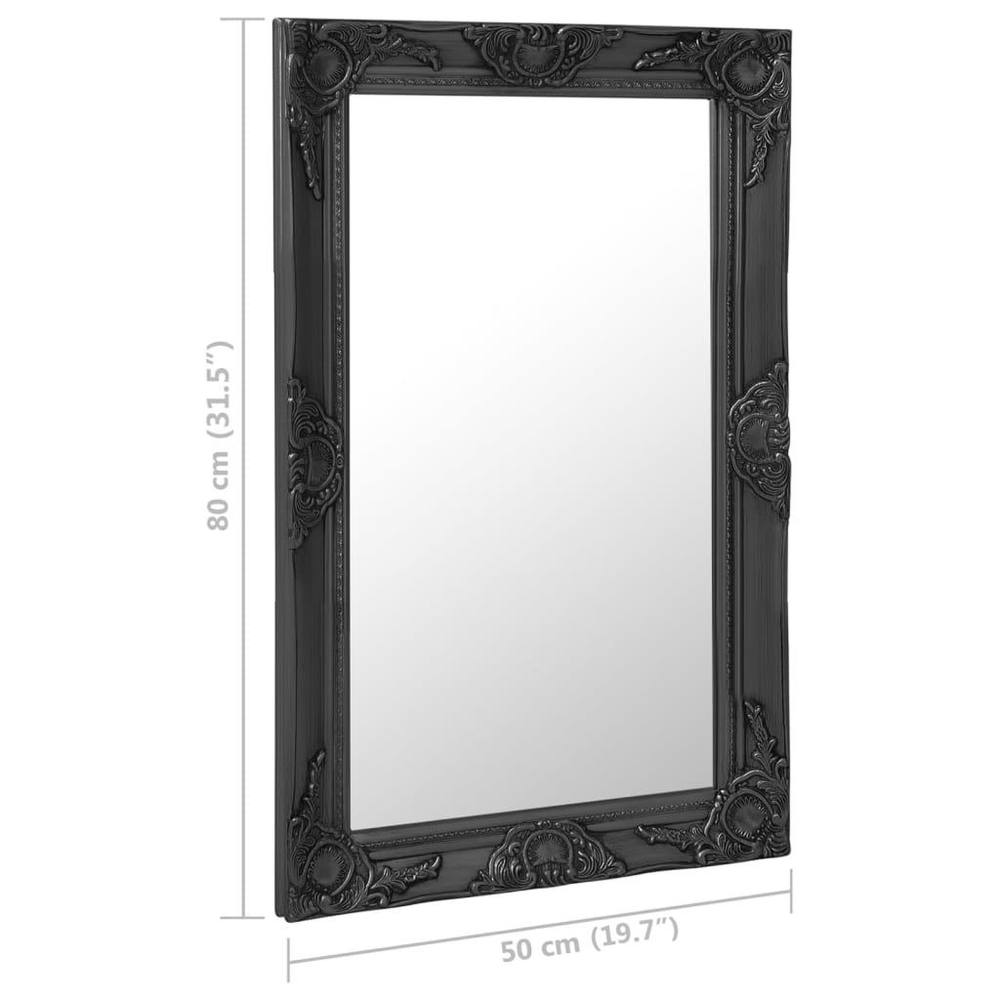 Voir la diapositive 6 : VIDAXL Miroir mural style baroque 50x80 cm noir