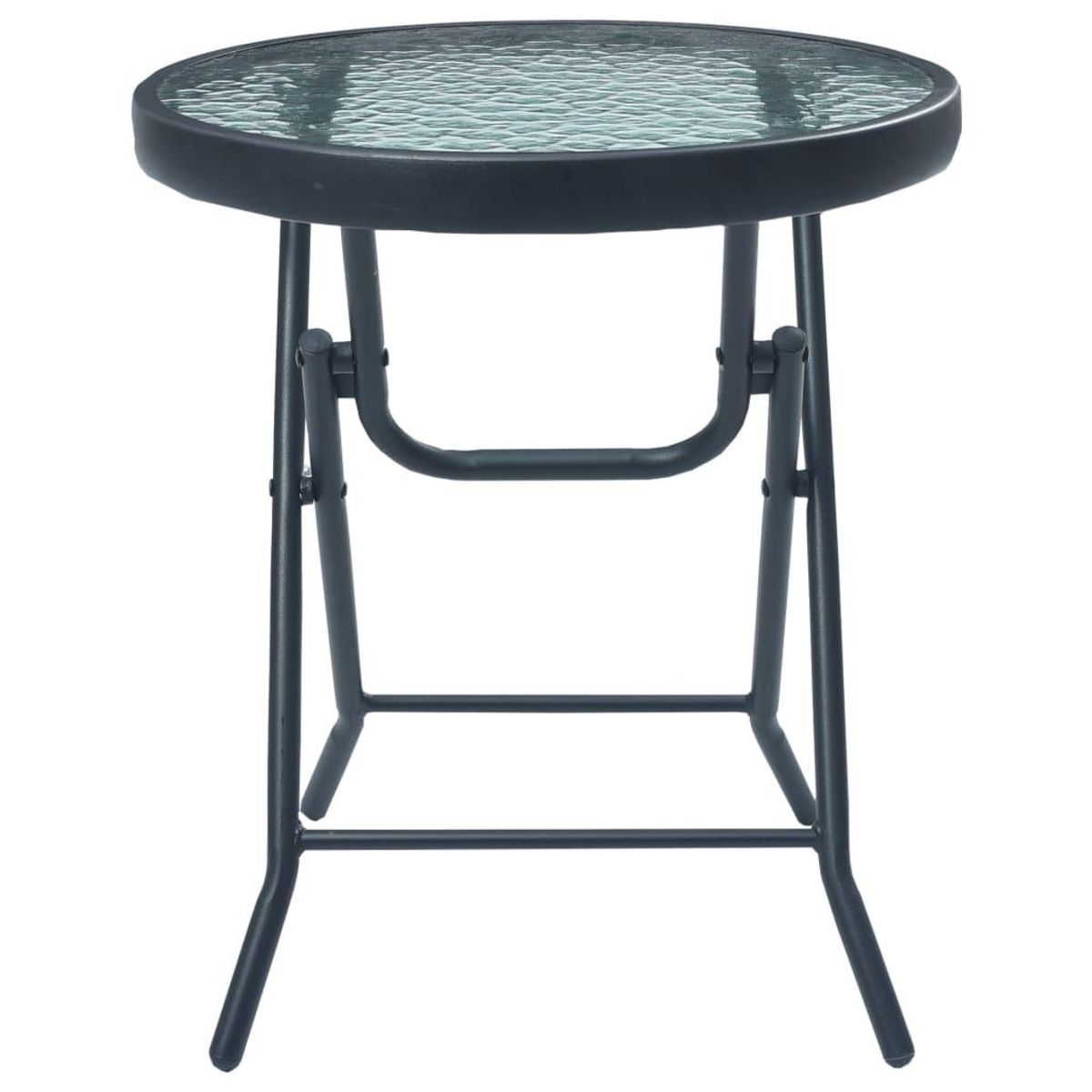 VIDAXL Table de bistro Noir 40x46 cm Acier et verre