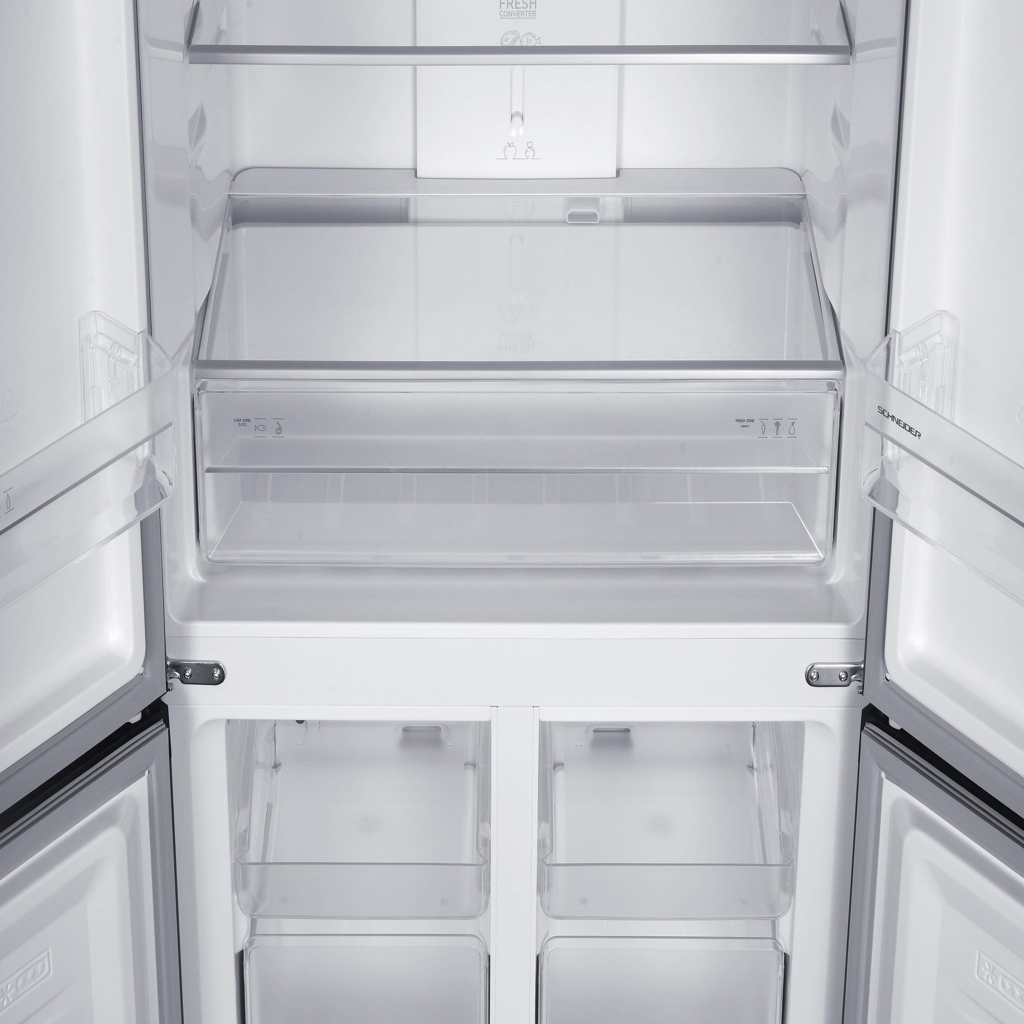 Voir la diapositive 4 : SCHNEIDER Réfrigérateur Multiportes 362L Inox - SCMD362HNF-XD