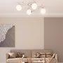 Voir la diapositive 1 : VIDAXL Plafonnier avec abat-jour ronds en verre pour 4 LED G9