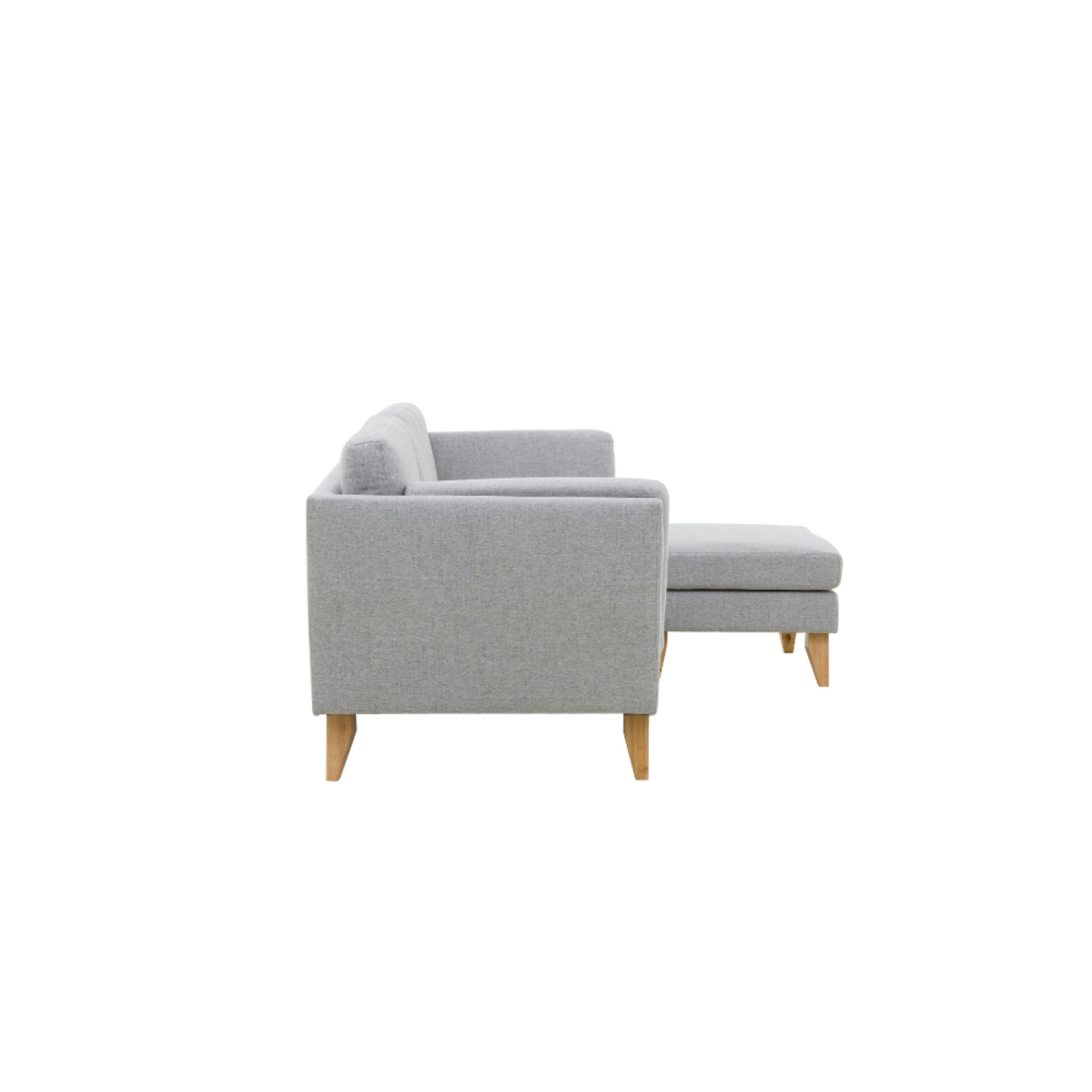 CONCEPT USINE Canapé d'angle réversible 4 places en tissu gris clair NORDEN