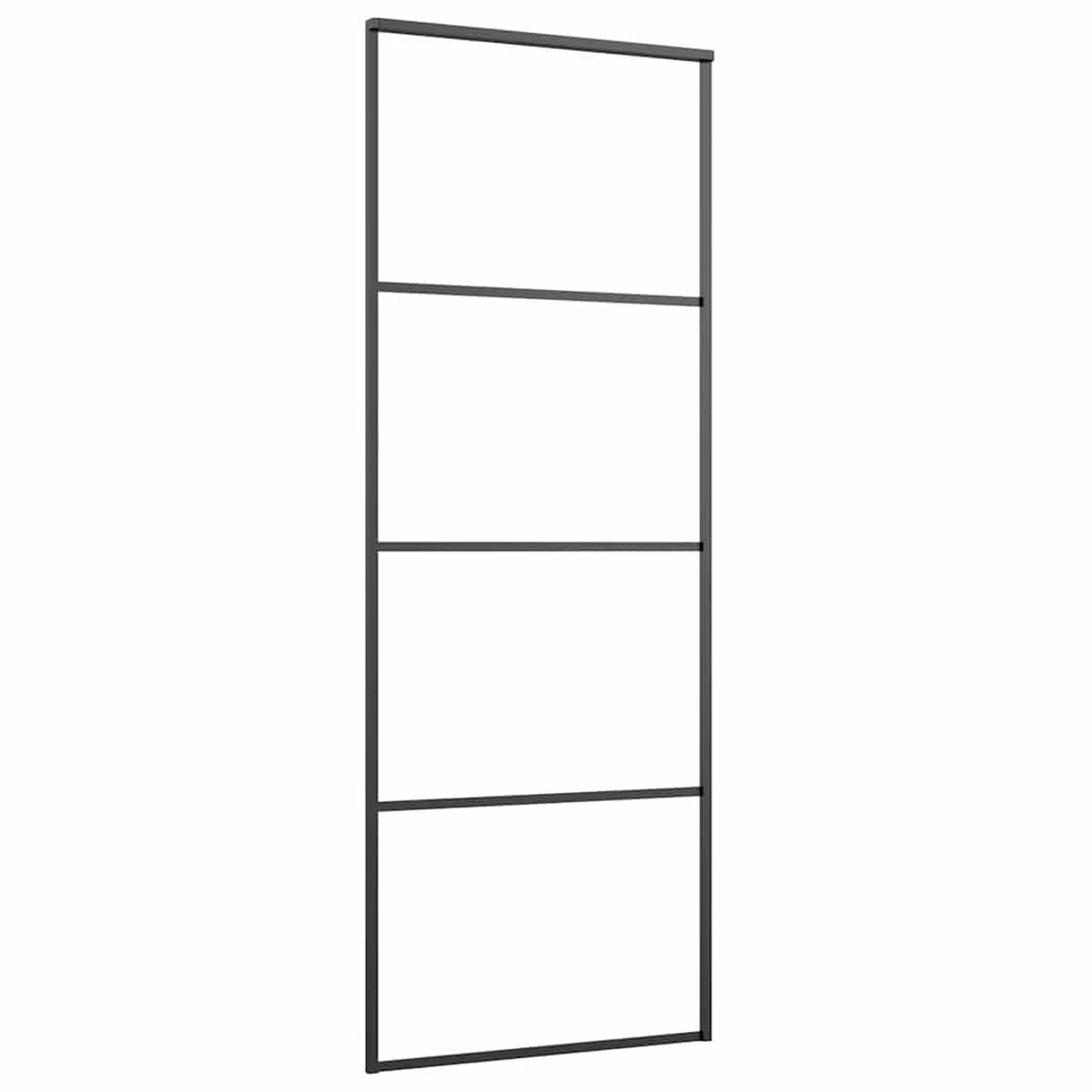 Voir la diapositive 5 : VIDAXL Porte coulissante kit de quincaillerie noir 76x205 cm verre ESG