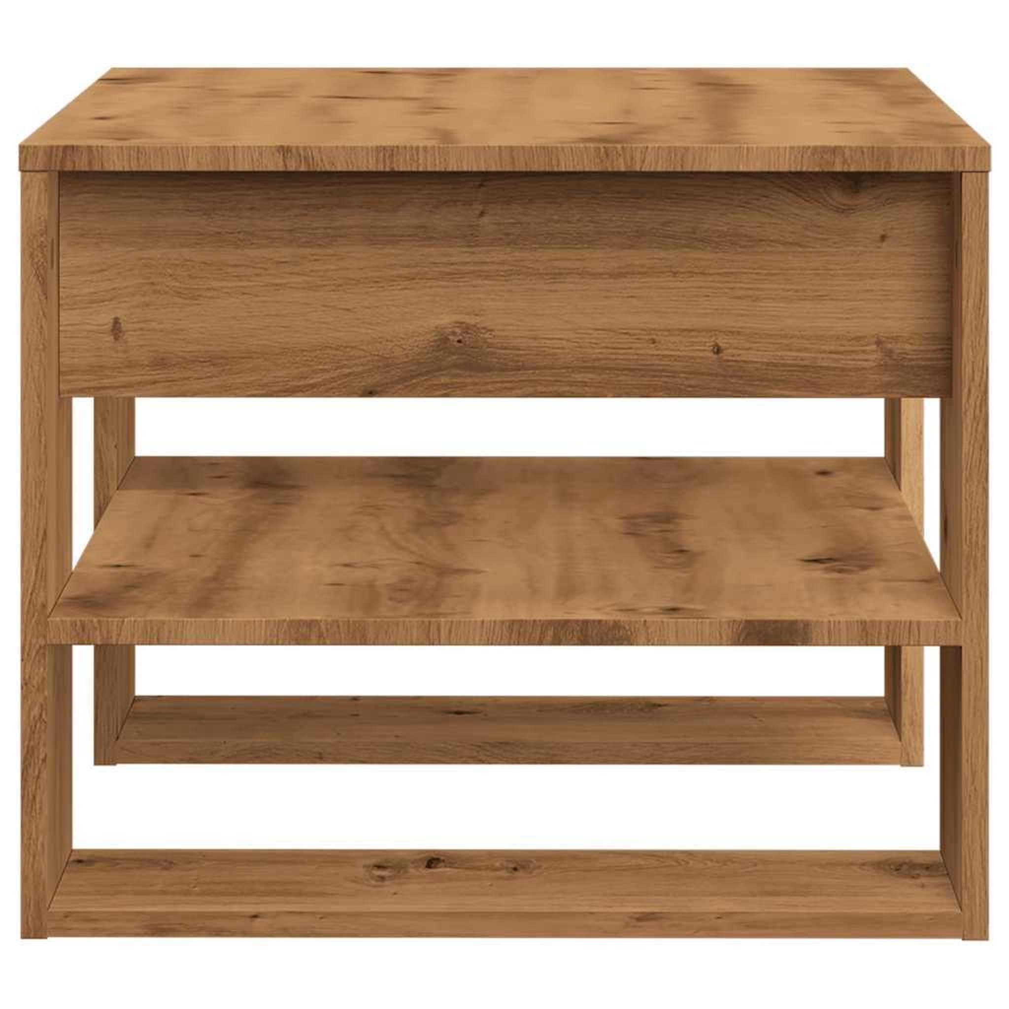 Voir la diapositive 5 : VIDAXL Table basse chene artisanal 55,5x55x45 cm bois d'ingenierie