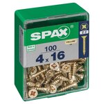 CENTRALE BRICO Lot de 100 vis acier tête fraisée pozidriv SPAX, Diam.4 mm x L.16 mm