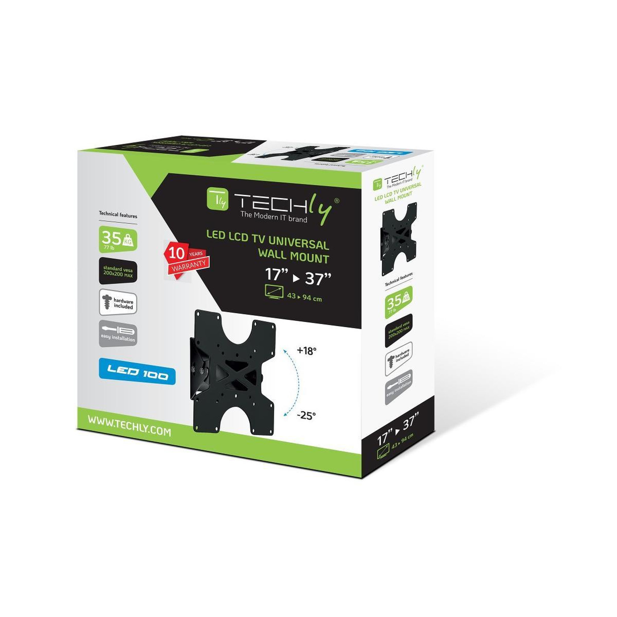 Voir la diapositive 3 : TECHLY Techly ICA-LCD 113-BK support pour téléviseur 94 cm (37 ) Noir