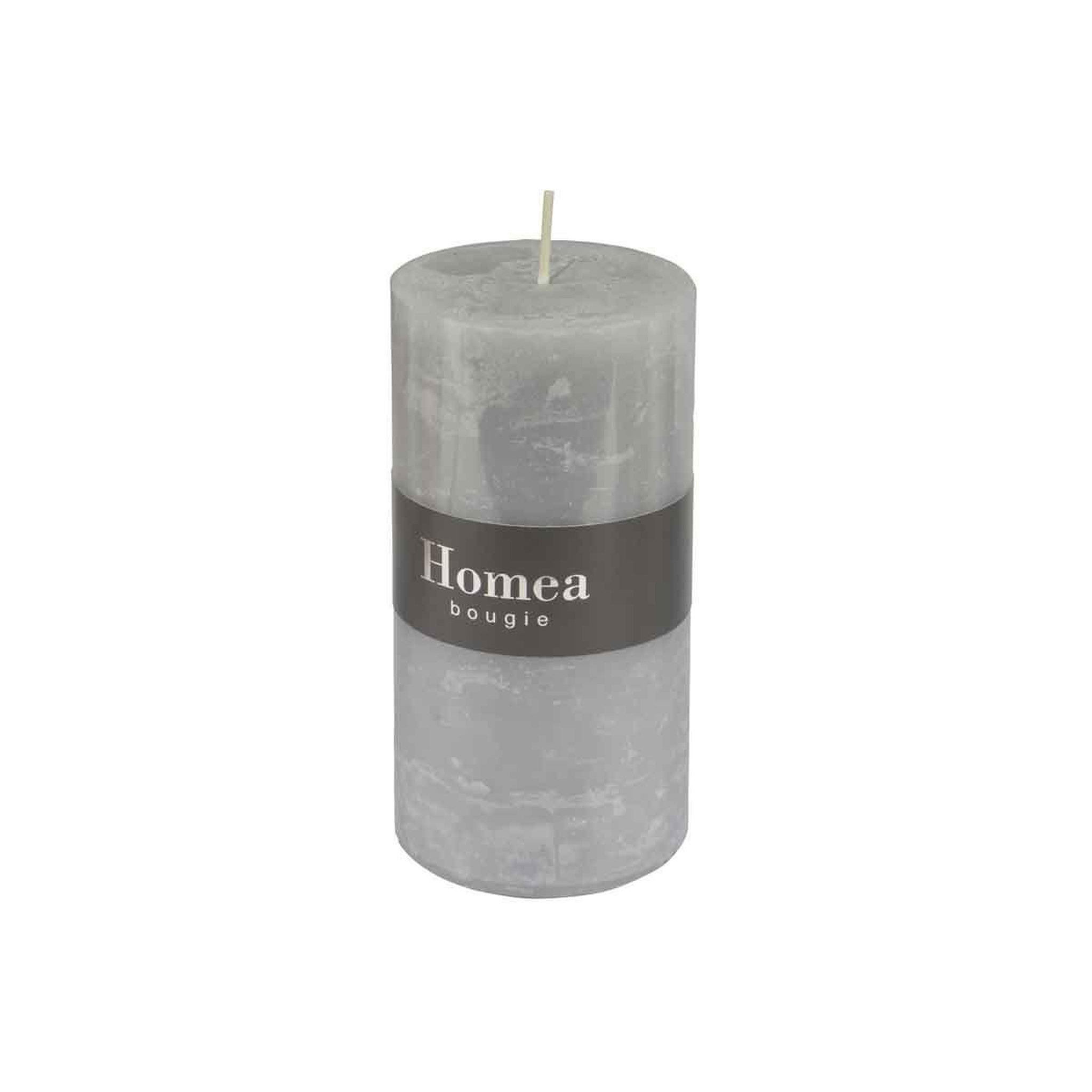 Voir la diapositive 2 : HOMEA Bougie Pilier Déco  Rustique  10cm Gris