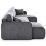 Voir la diapositive 5 : LISA DESIGN Apolline - canapé panoramique en u 7 places convertible avec coffres en tissu moucheté