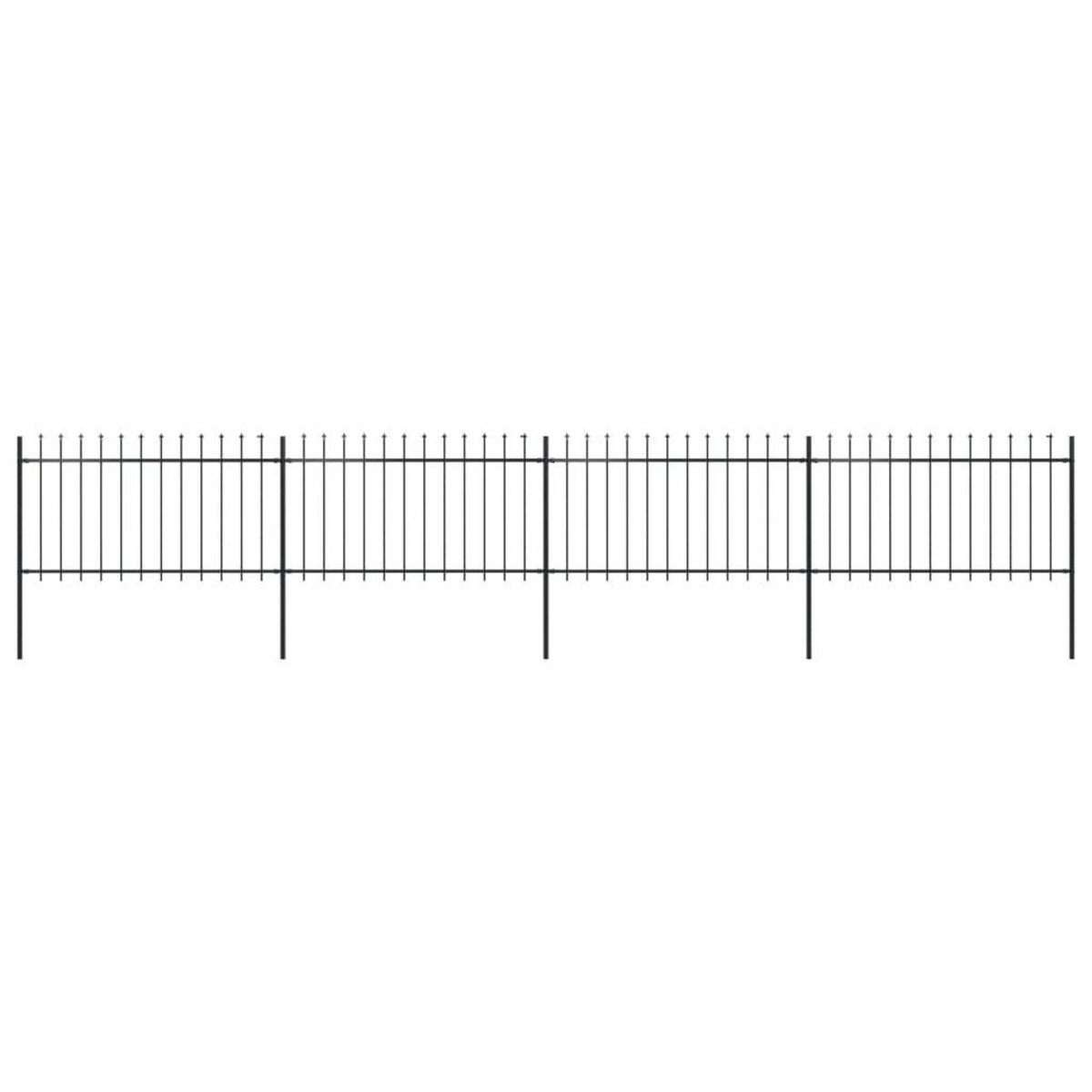 VIDAXL Cloture de jardin avec dessus en lance Acier 6,8 x 1 m Noir