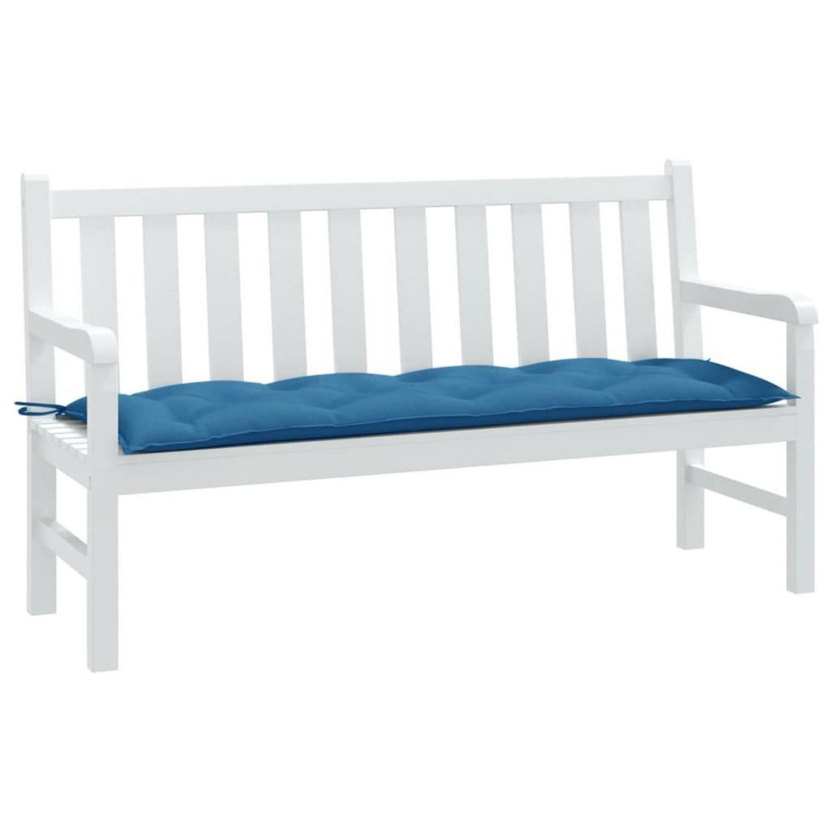 VIDAXL Coussin de banc de jardin bleu melange 150x50x7 cm tissu