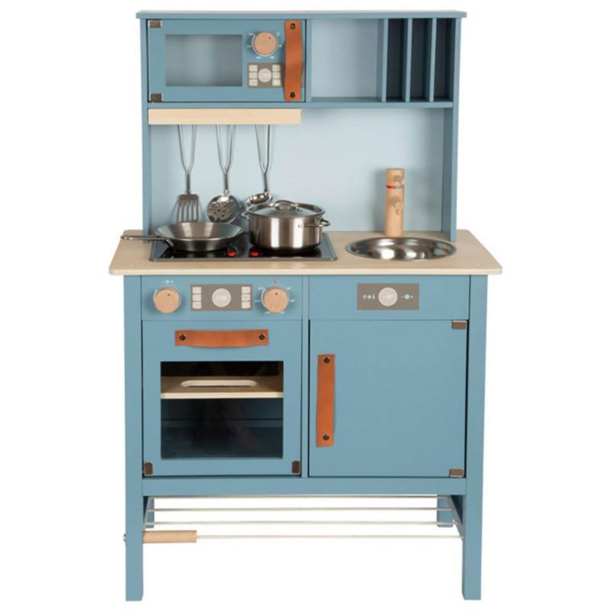 SMALL FOOT Small Foot - Wooden Children's Kitchen Blue, 7 pcs. 12216