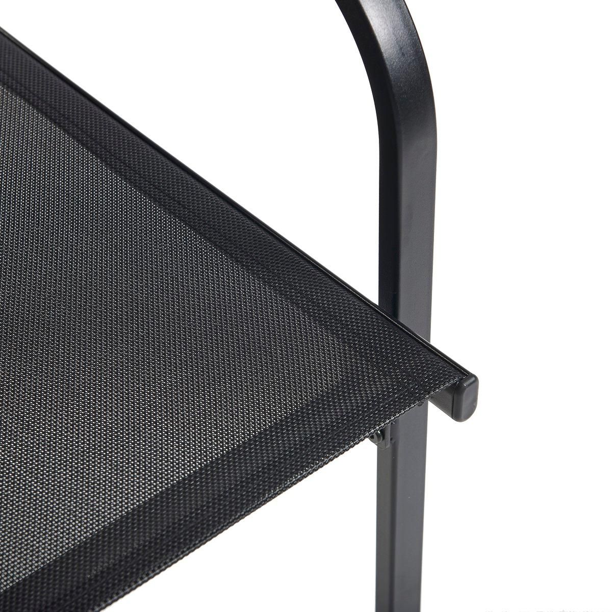 GARDENSTAR Salon bas de jardin - 4 places - Acier - Noir