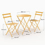 Voir la diapositive 4 : Rendez vous déco Table ronde et chaises de jardin pliantes 2 places en métal jaune-Kayla