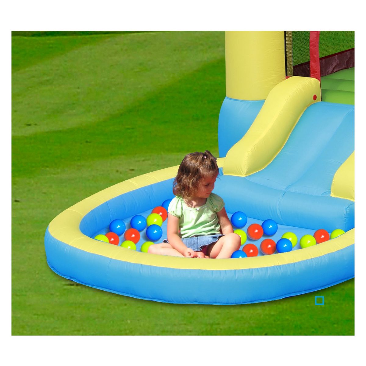 HAPPY HOP Aire de jeux château gonflable avec toboggan