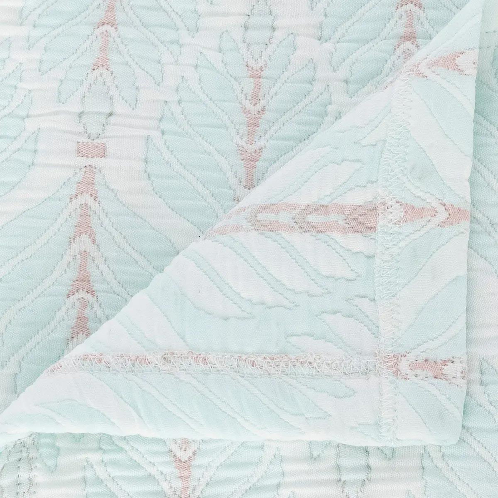 Voir la diapositive 2 : ATMOSPHERA Dessus de lit jacquard  wild romance  240x260cm bleu clair