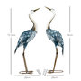 Voir la diapositive 3 : OUTSUNNY Lot de 2 statues de jardin grues acier