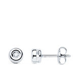 L'ATELIER D'AZUR Boucles d'Oreilles Solitaires Diamants de Synthèse 0.04 Carats - Or 18 Carats 750 Blanc