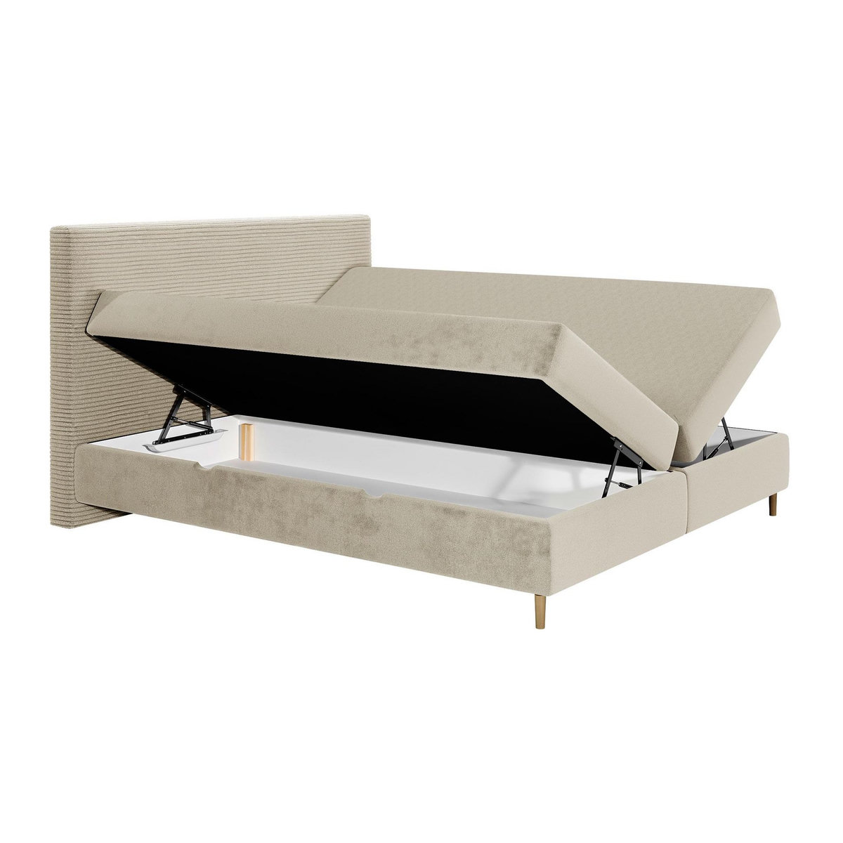 BEST MOBILIER Rafaela - lit boxspring - 180x200 - coffres et surmatelas inclus - en velours