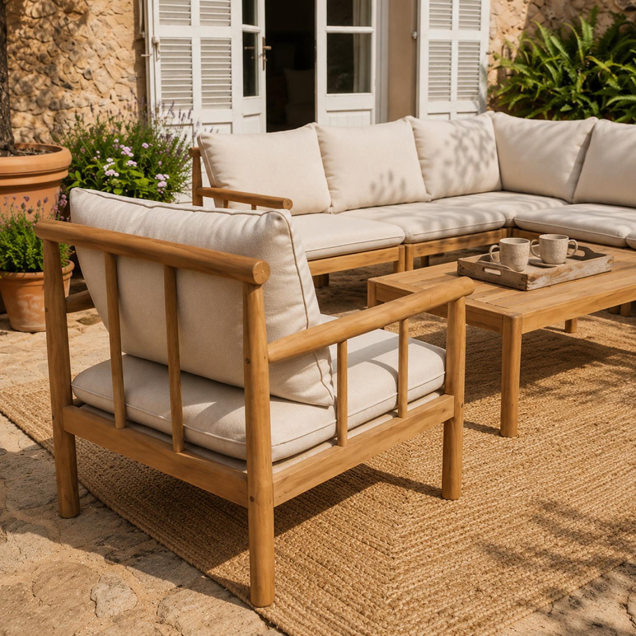 Voir la diapositive 5 : CONCEPT USINE Salon de jardin 6 places en bois d'acacia certifié fsc pakkret