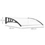 Voir la diapositive 3 : OUTSUNNY Auvent marquise de porte design voûté arrondi dim. 100L x 80l x 23H cm polycarbonate plastique noir