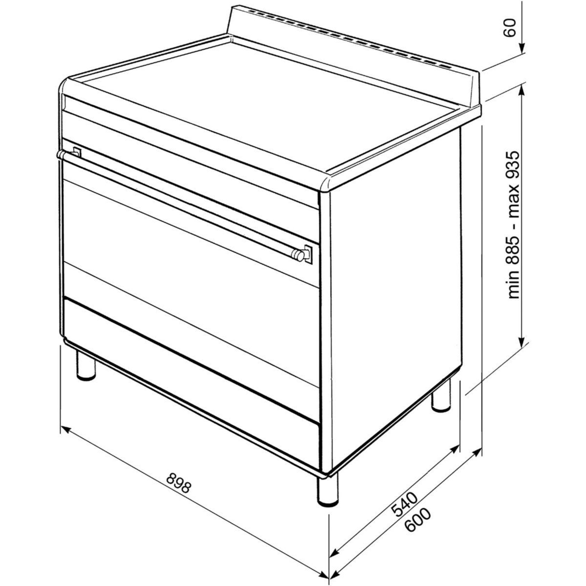 Voir la diapositive 5 : SMEG Piano de cuisson gaz bg91n2