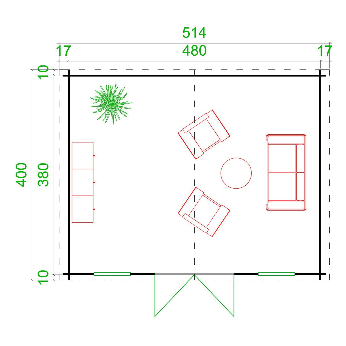Abri de jardin MORILLON / 17.76m² / 28mm