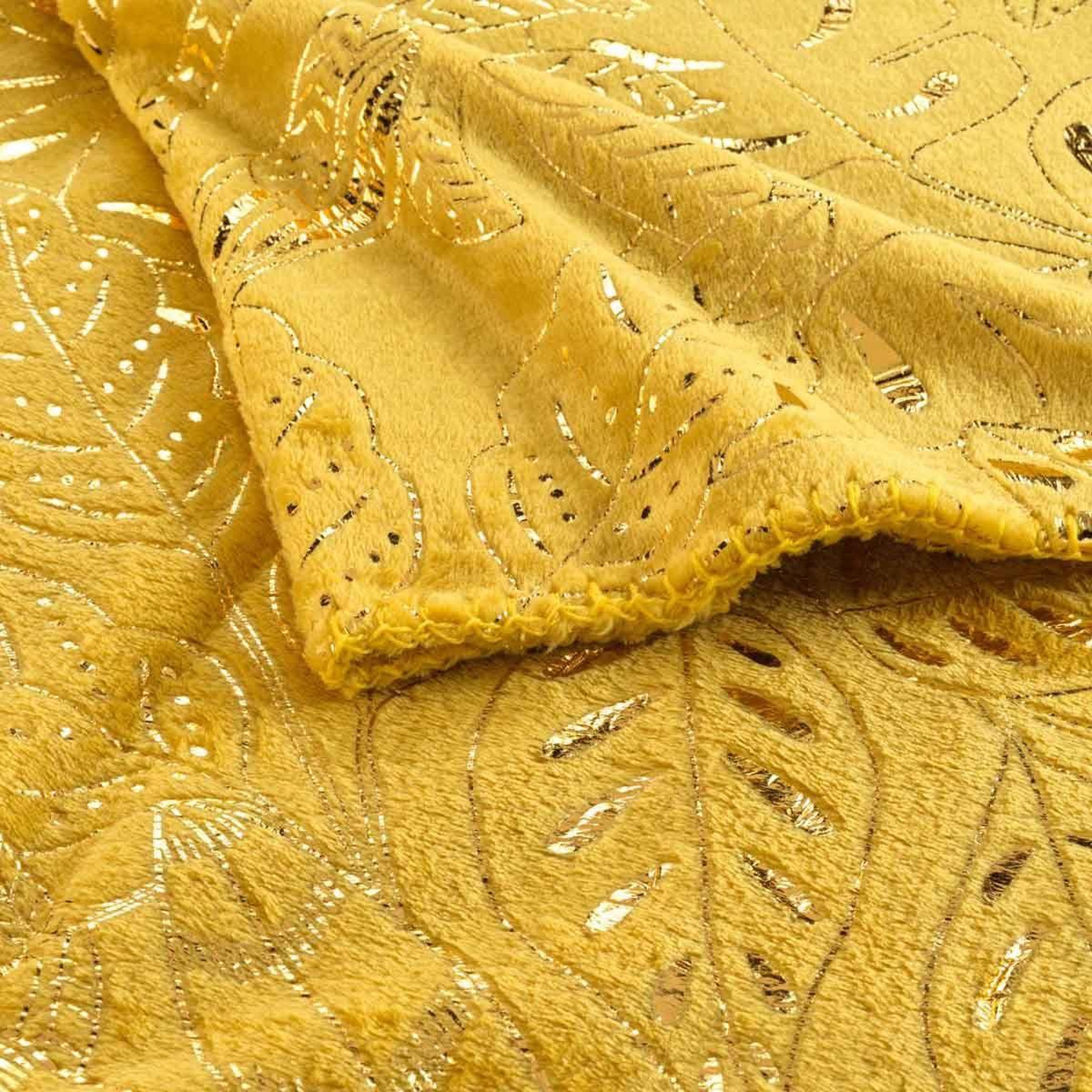 Voir la diapositive 3 : Douceur d'Intérieur Plaid Flanelle Imprimé  Belflor  125x150cm Jaune